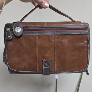 Vintage Leather Mouflon Men's Toiletry Bag Organizer